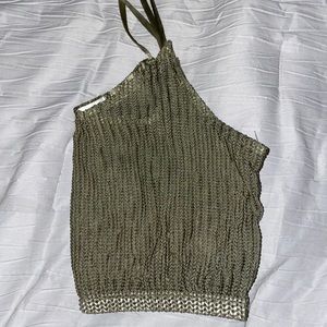 Green cropped tank top